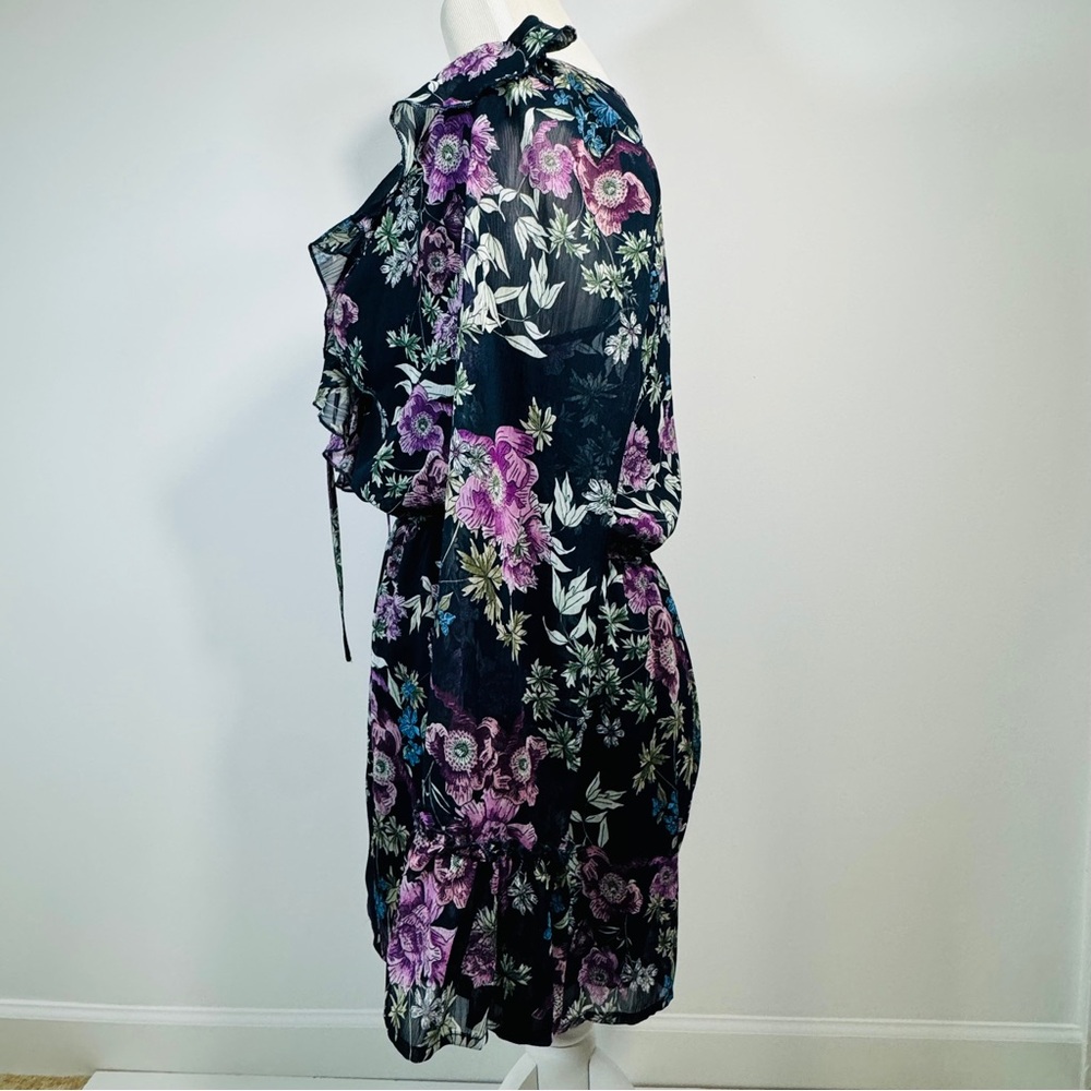 Xhilaration Floral Lace-Up Romper - Black and Purple - Picture 3 of 15
